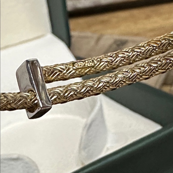 Charles Garnier nwot infinity gold silver 925 Peru stamped expandable bracelet - Picture 4 of 7